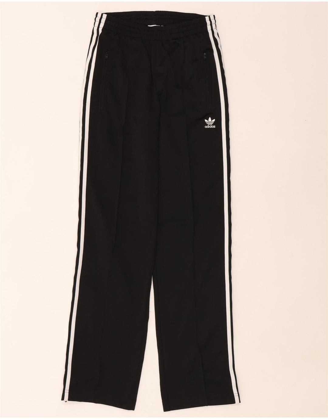 Calças de treino femininas Adidas UK 8 pequenas poliéster preto