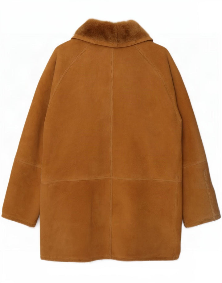 Sobretudo masculino vintage de shearling IT 56 3XL bege