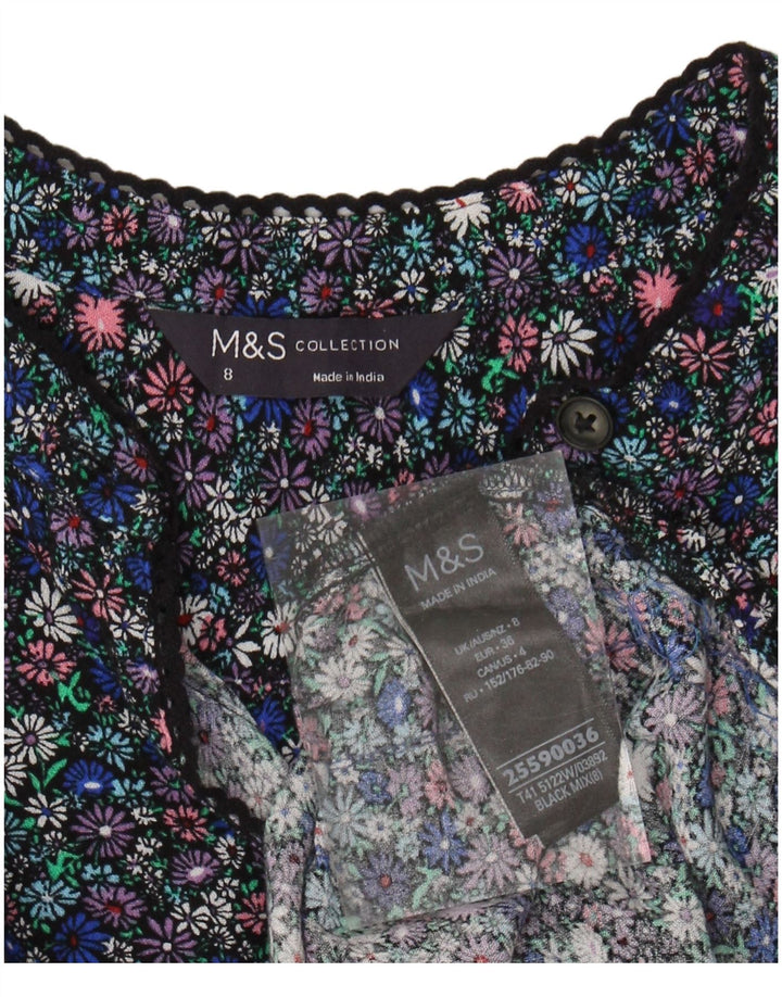 Blusa feminina MARKS & SPENCER UK 8 pequena floral multicolorida