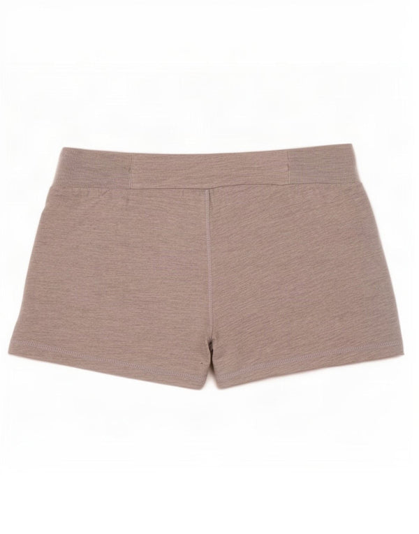 Shorts esportivos gráficos femininos Superdry UK 14 algodão manchado cinza médio