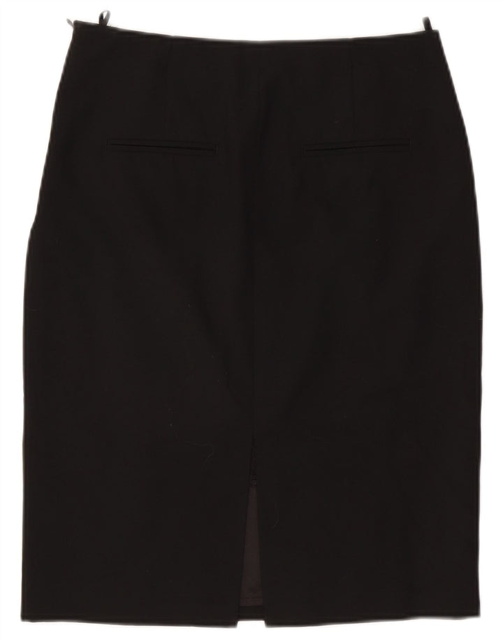 Saia lápis feminina Benetton UK 10 pequena W27 poliéster preto