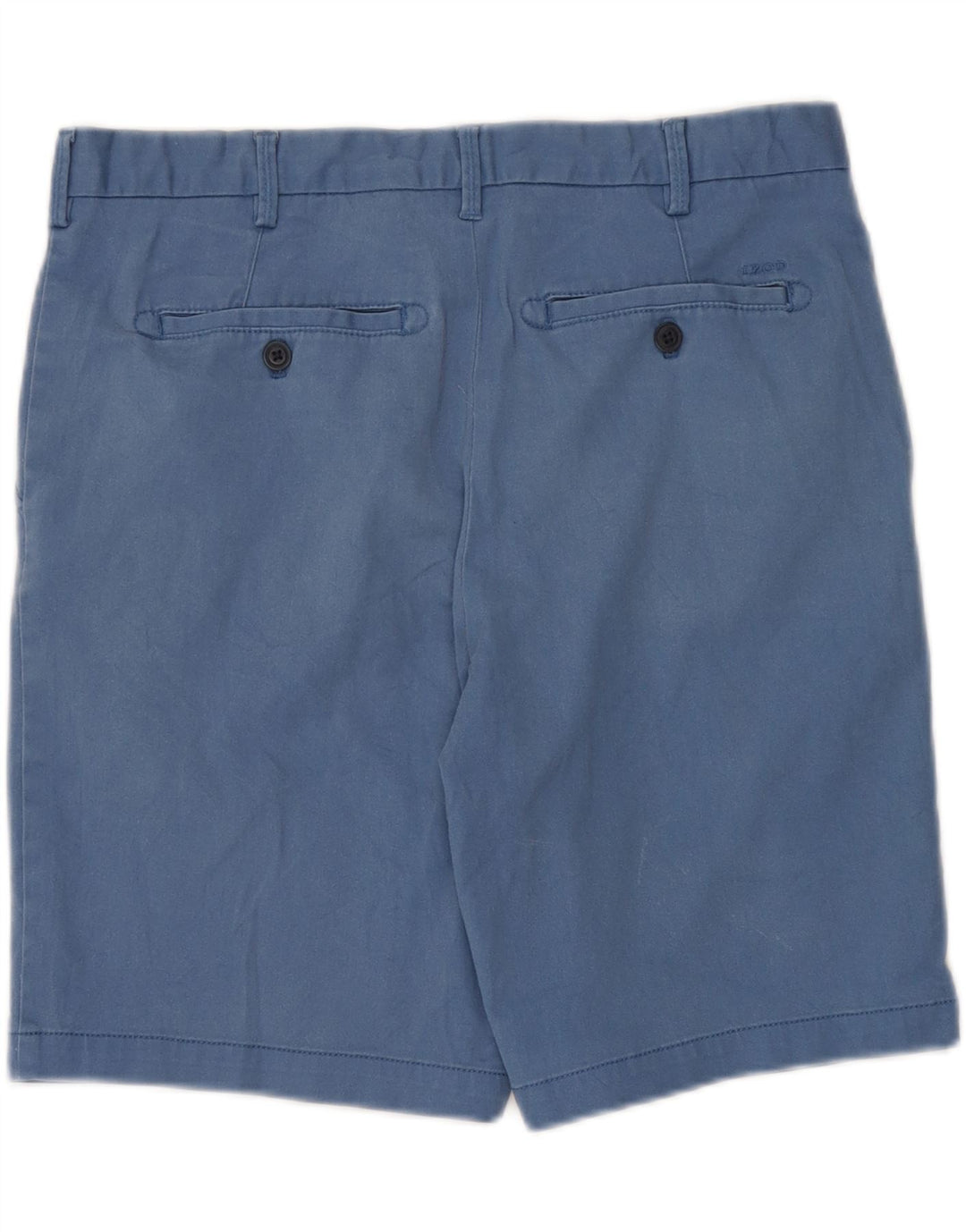 IZOD Mens Chino Shorts W32 Algodão Azul Médio