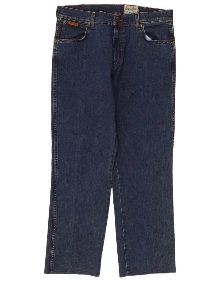 Wrangler Masculino Texas Straight Jeans W34 L26 Azul Marinho Algodão