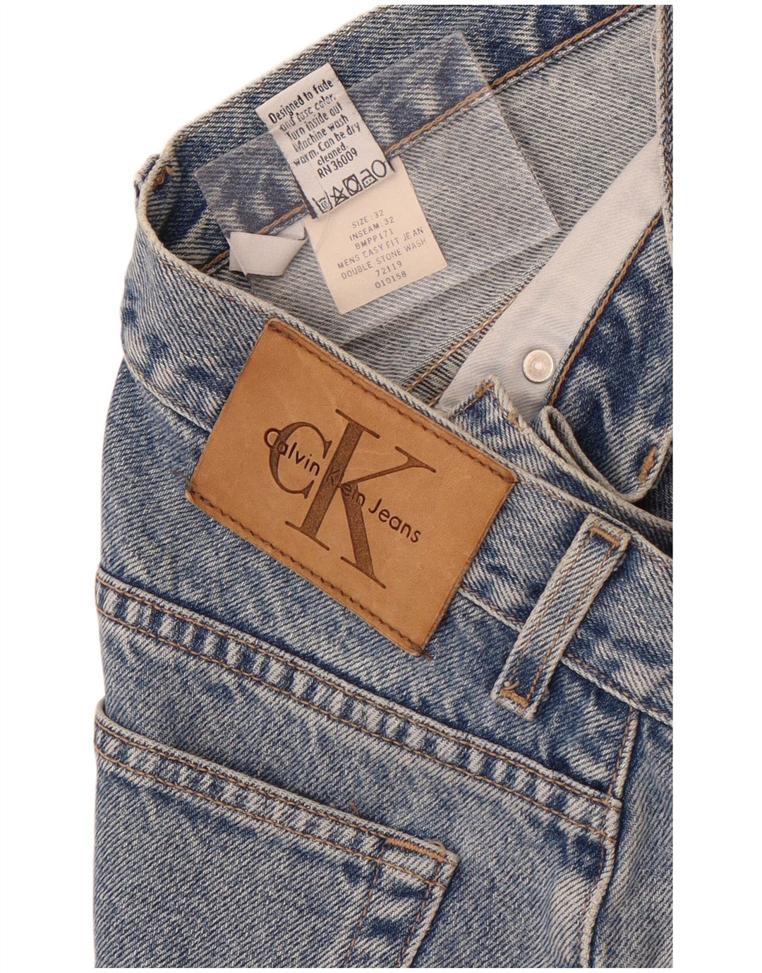 Calvin Klein Masculino Slim Jeans W32 L28 Azul Algodão