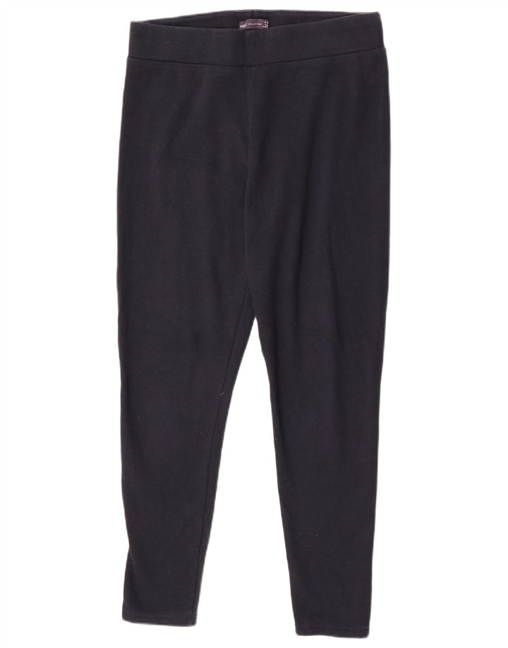Leggings Femininas Marks & Spencer Reino Unido 14 Grande Azul Marinho Poliéster