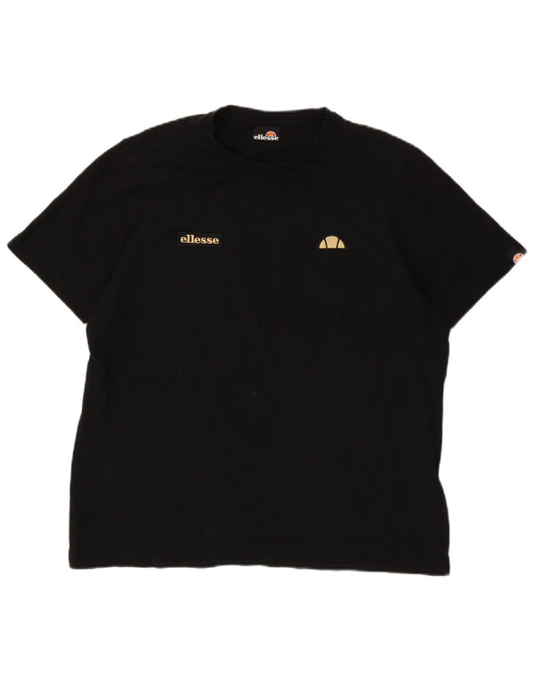 Ellesse Camiseta Masculina Top Grande Algodão Preto