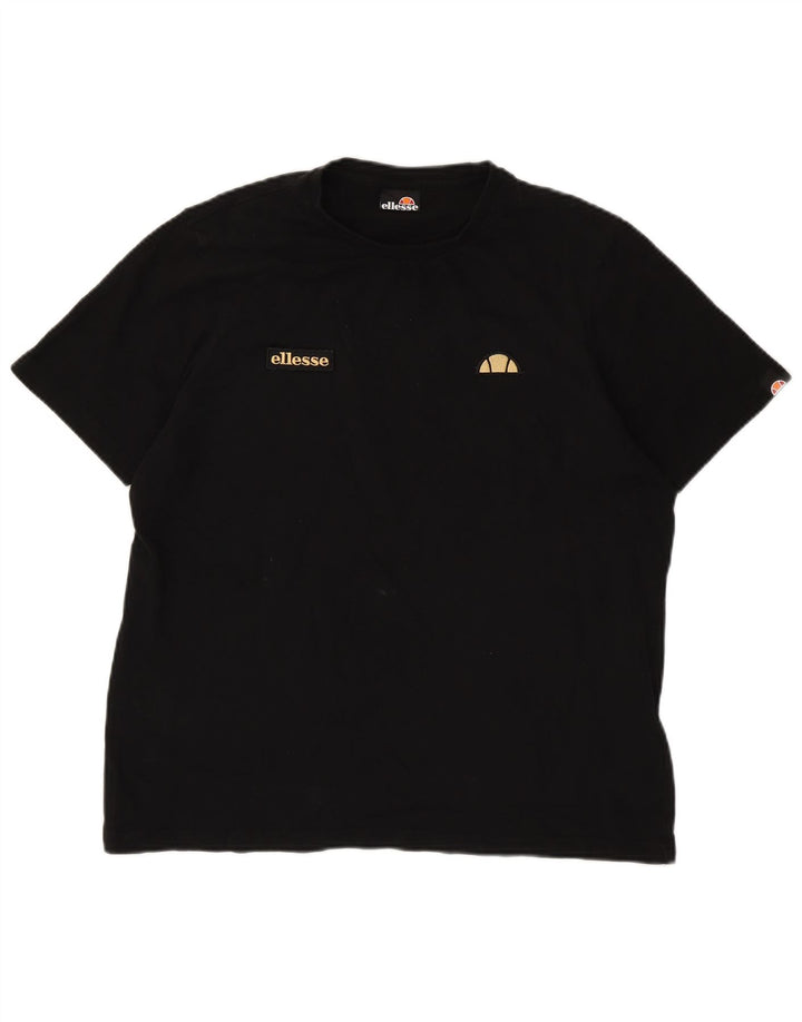 Ellesse Camiseta Masculina Top Grande Algodão Preto