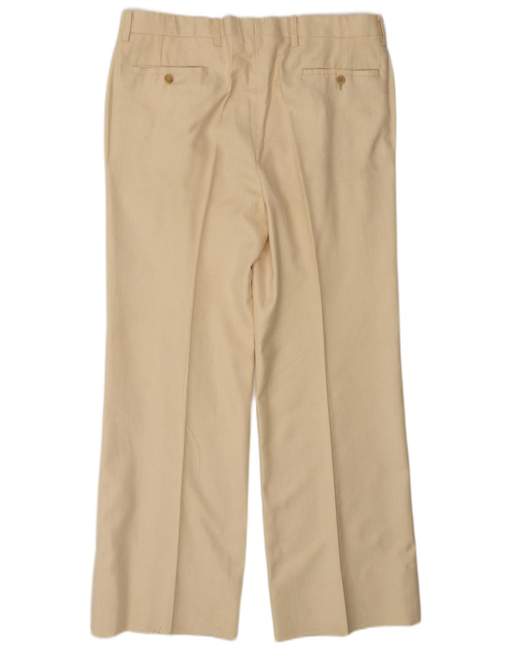 Terno masculino vintage de 2 peças grande W34 L30 seda bege