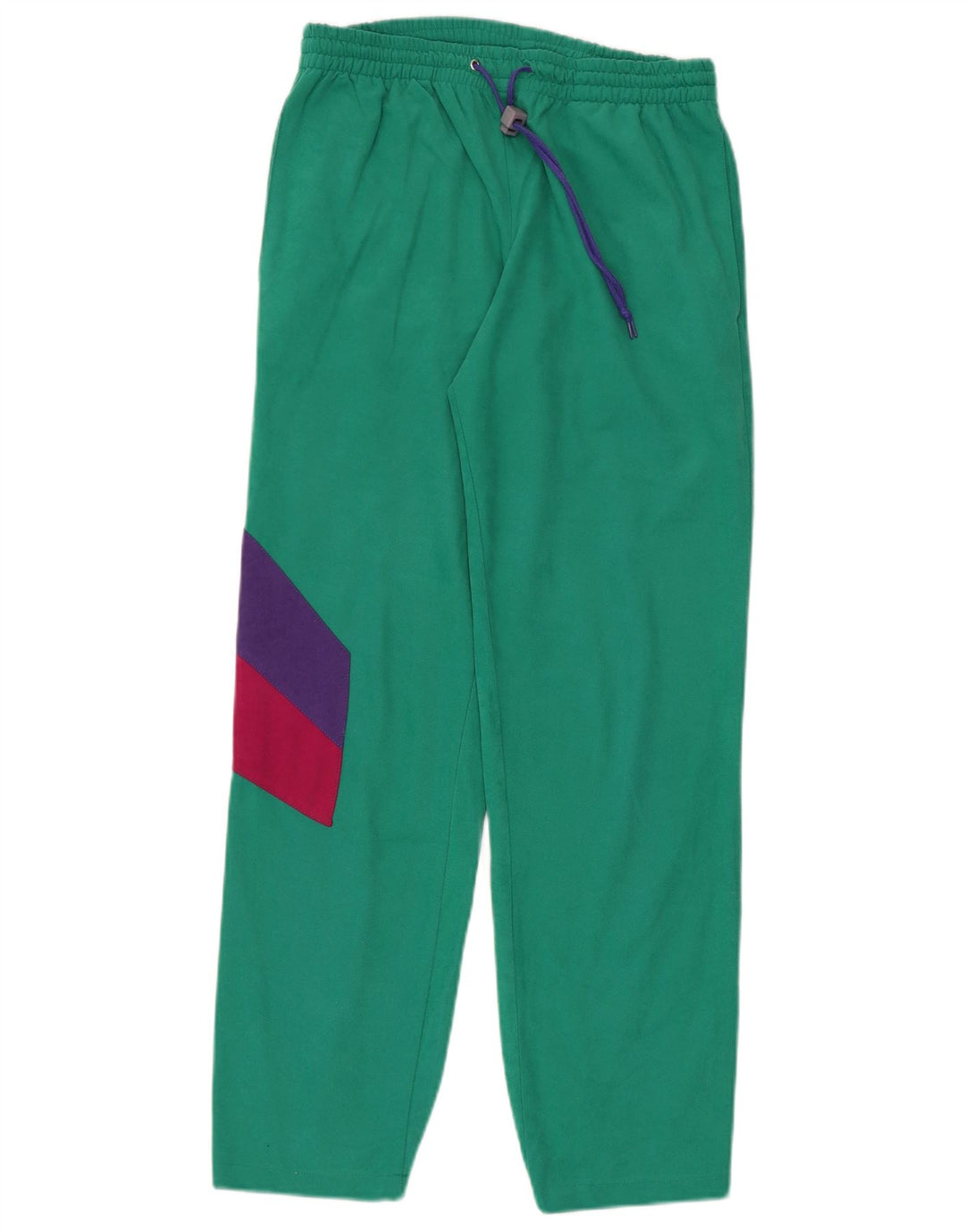 Fato de treino feminino vintage UK 14 poliéster colorblock verde médio