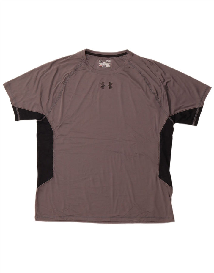 Camiseta masculina Under ARMOR Heat Gear Top XL cinza colorblock poliéster