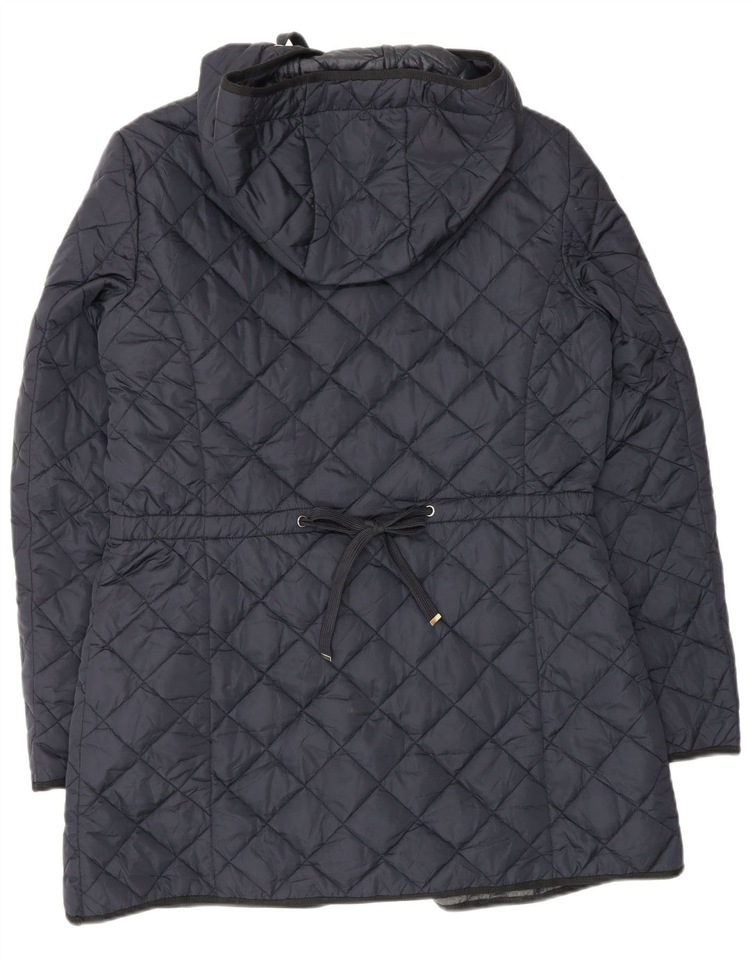 Casaco acolchoado com capuz feminino Massimo Dutti UK 18 XL azul marinho