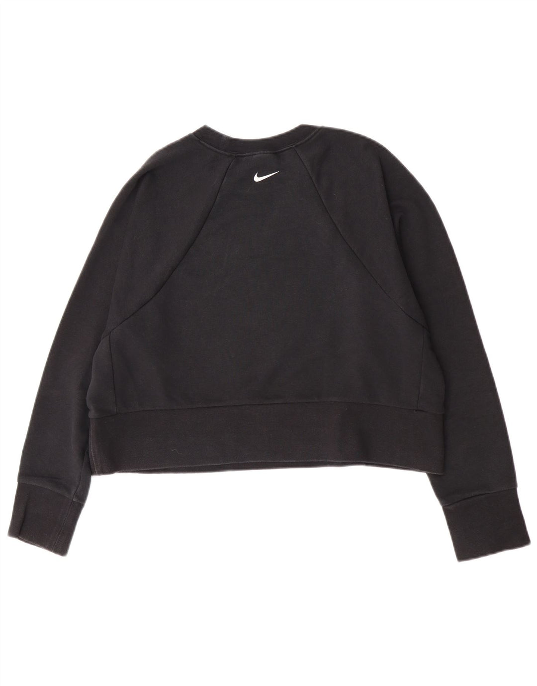 Nike Womens Crop Graphic Moletom Jumper UK 14 Médio Algodão Preto