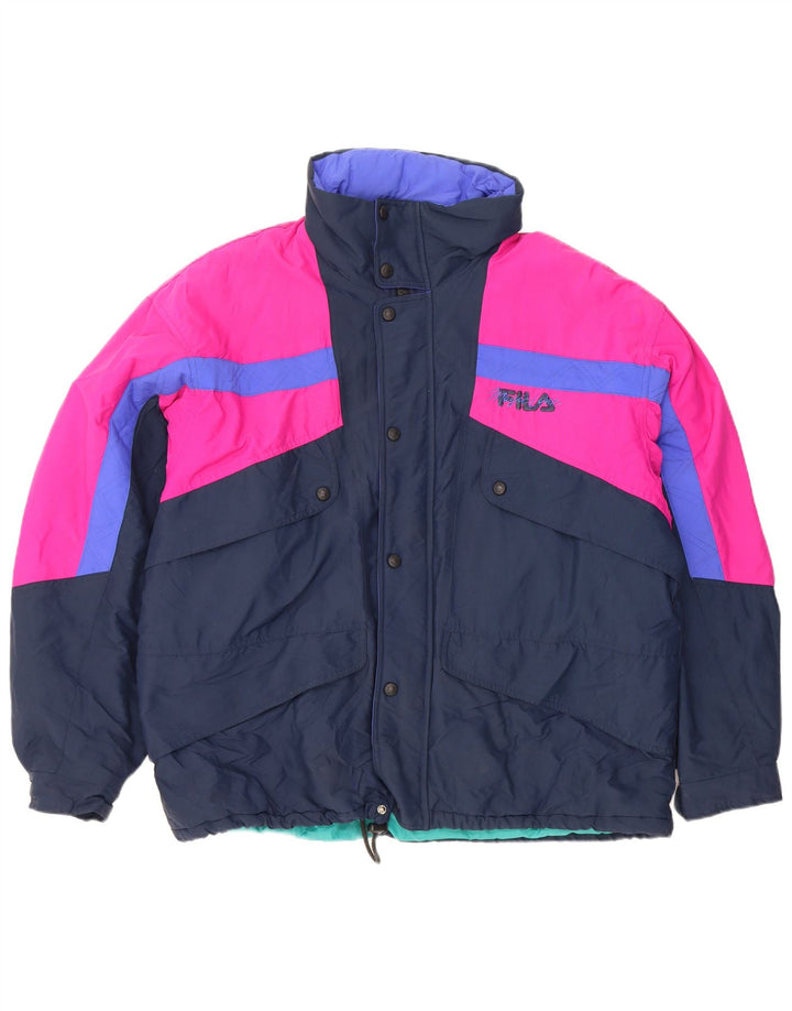 Jaqueta de esqui masculina Fila IT 54 2XL azul marinho Colourblock poliéster