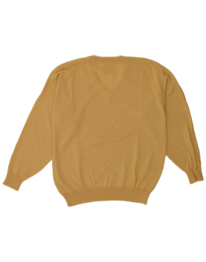 Il Granchio Suéter masculino com decote em V amarelo médio