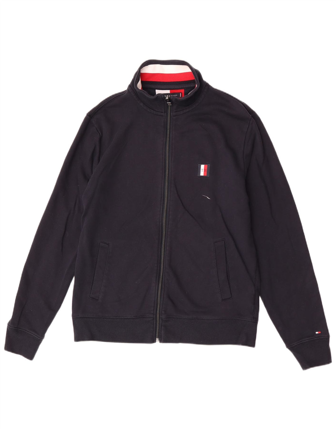 Tommy Hilfiger Jaqueta masculina de agasalho grande algodão azul marinho