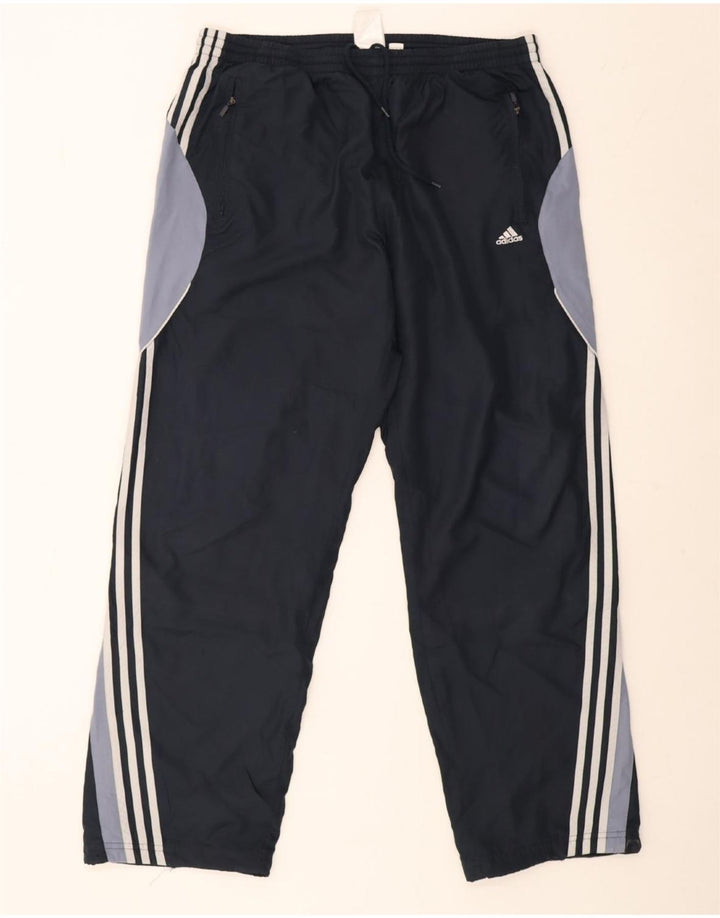 Calça de treino masculina Adidas XL azul marinho colorblock poliéster