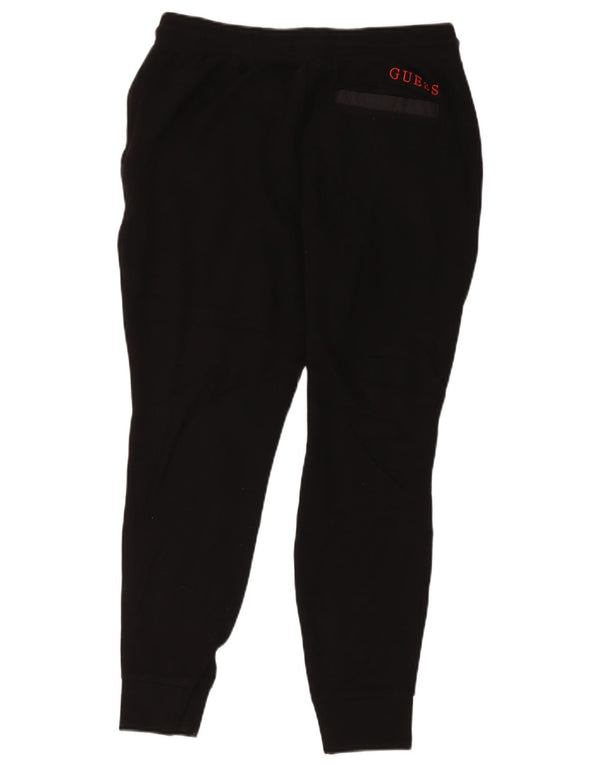 Guess Calça de treino masculina Joggers pequena viscose preta