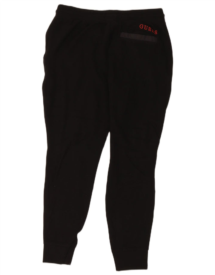 Guess Calça de treino masculina Joggers pequena viscose preta