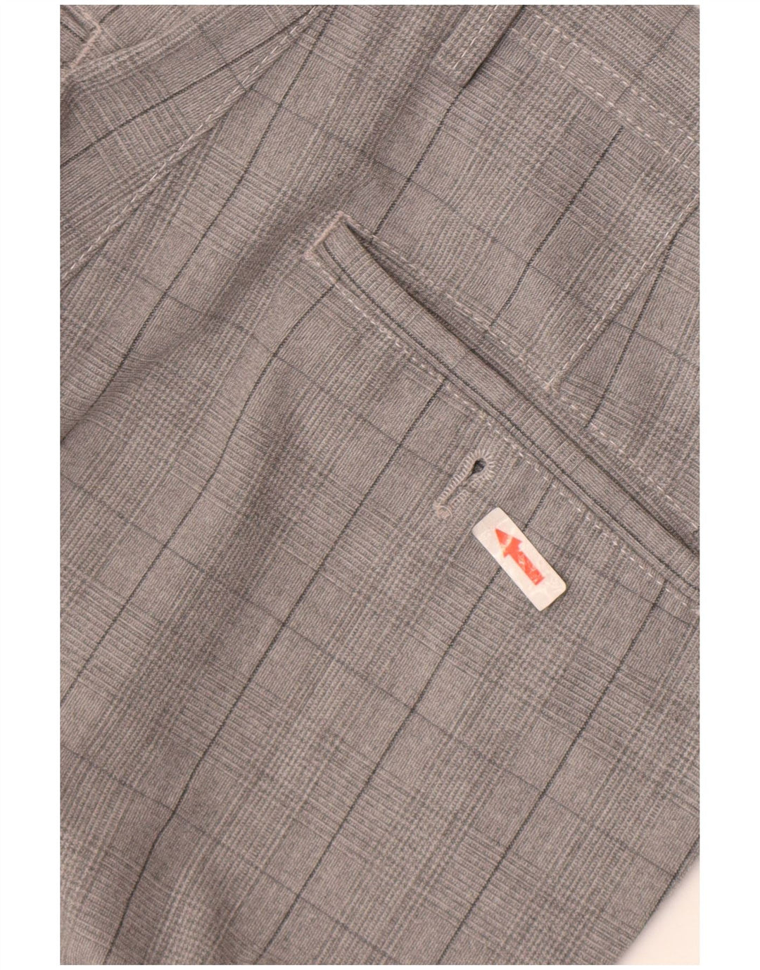Zara Mens Slim Chino Calças EU 38 Pequeno W30 L28 Poliéster Xadrez Cinza