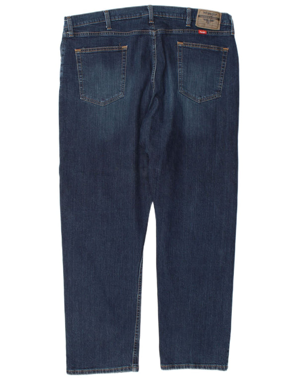 Wrangler Calça jeans masculina relaxada e reta W40 L30 algodão azul marinho