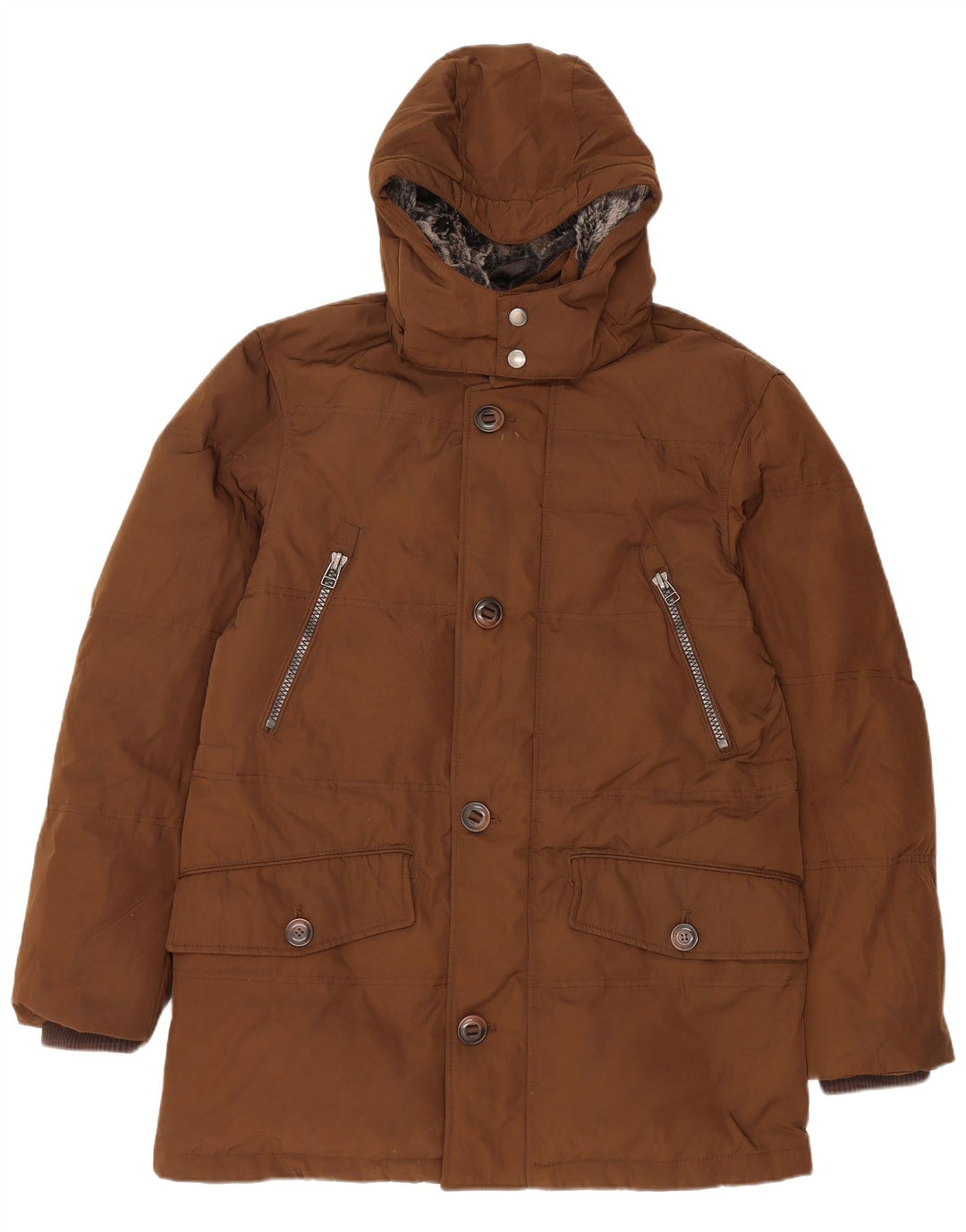 Jaqueta acolchoada com capuz masculina Marks & Spencer Blue Harbor Reino Unido 38 marrom médio