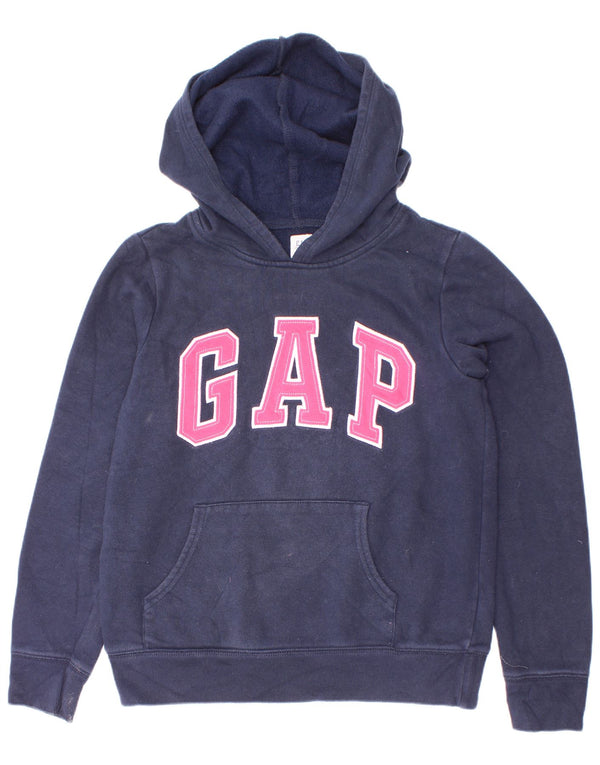 Gap Girls Graphic Hoodie Jumper 11-12 Anos XL Azul Marinho Algodão