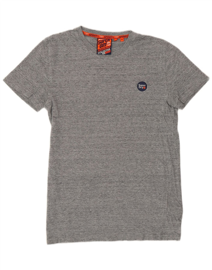 Camiseta masculina Superdry Top XS algodão manchado cinza