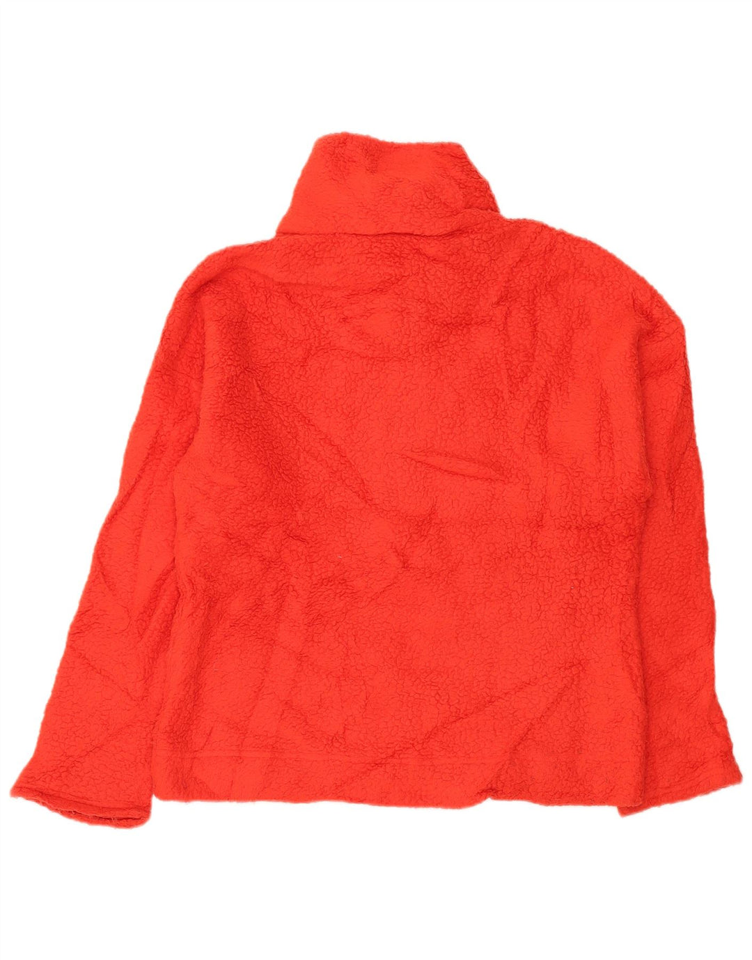 J. CREW Suéter feminino de lã com zíper e gola UK 14 poliéster laranja médio