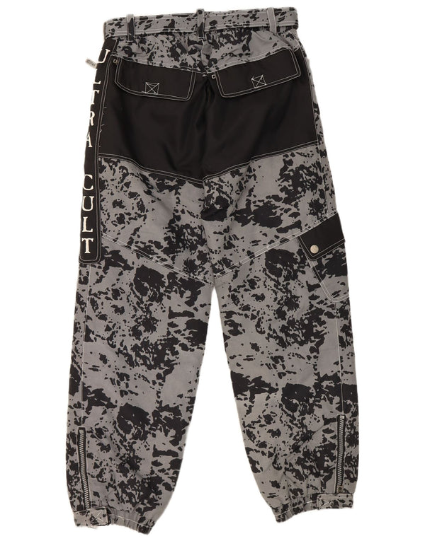 Calça corta-vento masculina Iguana gráfica EU 50 grande W32 L30 cinza