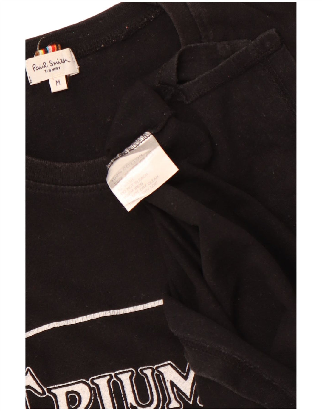 PAUL SMITH Camiseta feminina Triumph Graphic Top Reino Unido 12 algodão preto médio