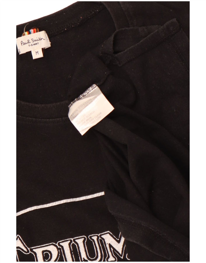 PAUL SMITH Camiseta feminina Triumph Graphic Top Reino Unido 12 algodão preto médio
