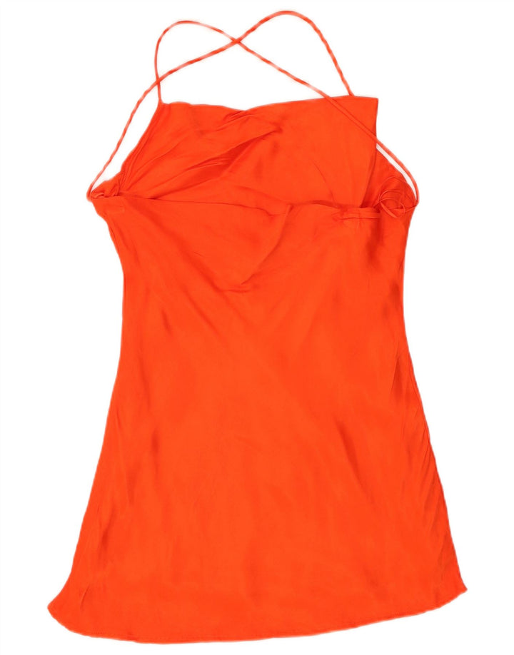Zara Womens Halter Top UK 10 Pequeno Laranja Viscose