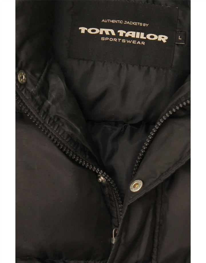 Tom Tailor Jaqueta masculina acolchoada Reino Unido 40 Grande Preto