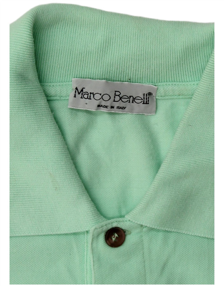 Camisa polo masculina vintage verde médio