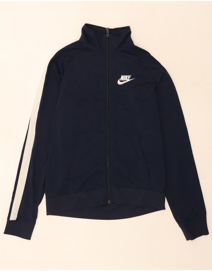Nike Mens Treino Top Jaqueta Médio Azul Marinho Colorblock Poliéster