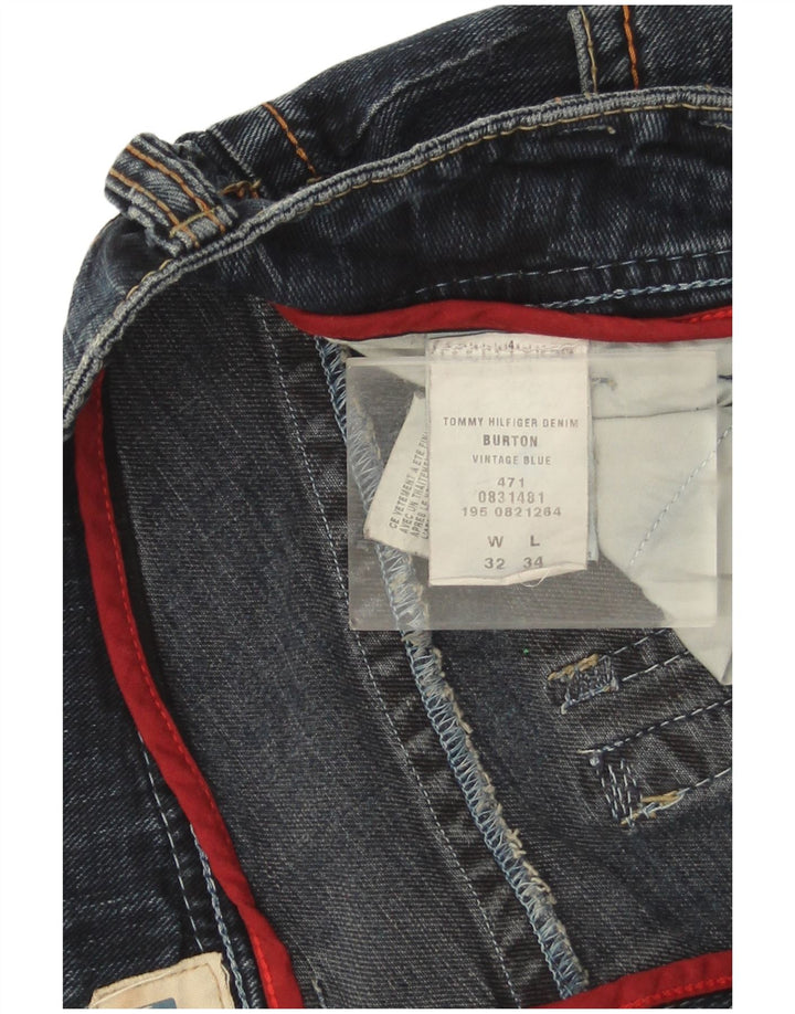 Jeans retos femininos Burton W32 L30 algodão azul marinho