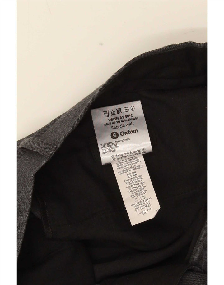 Calça masculina de terno reto Marks & Spencer W32 L31 poliéster cinza