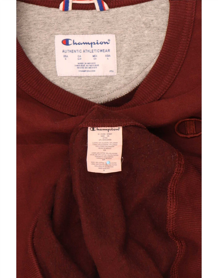 Champion Moletom Masculino Jumper Pequeno Algodão Borgonha