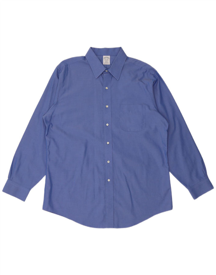 Camisa masculina Regent BROOKS BROTHERS tamanho 16 1/2 grande algodão azul