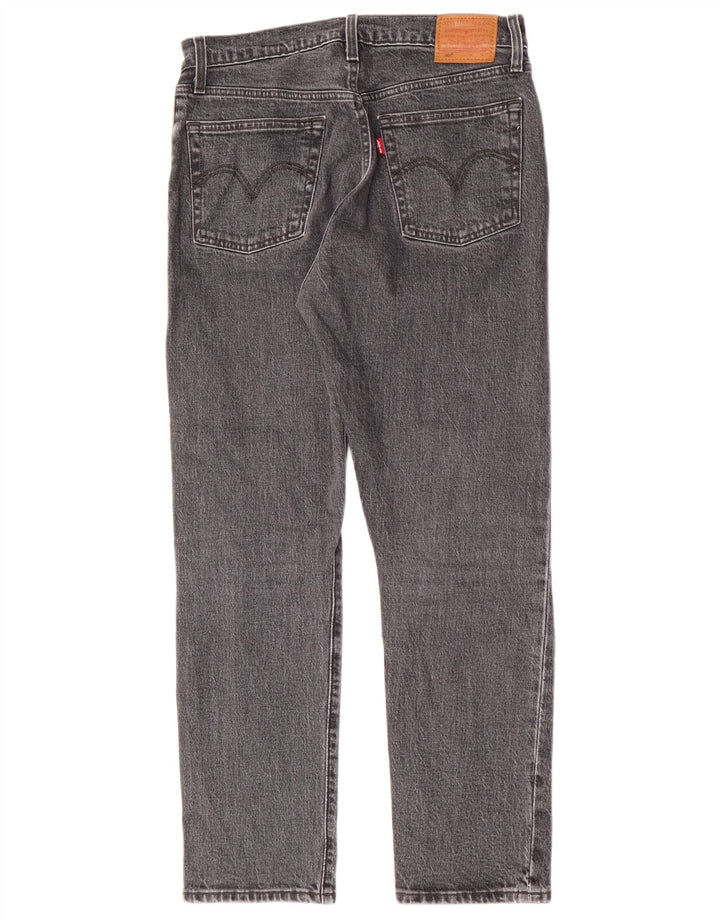 Calça jeans feminina Levi's 501 Straight W28 L28 cinza algodão