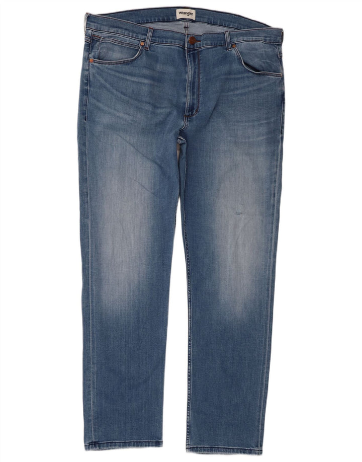 Wrangler Mens Greensboro Straight Jeans W40 L32 Azul Algodão
