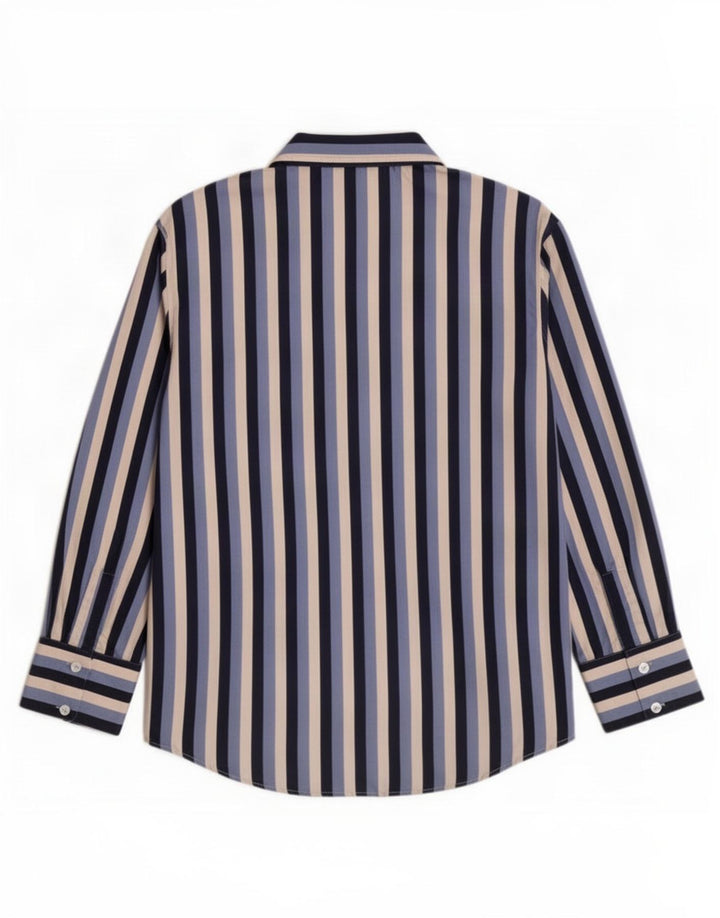 Blusa feminina Zara UK 10 poliéster listrado azul pequeno