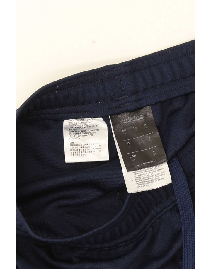 Calça de treino masculina Adidas Climalite pequena azul marinho poliéster