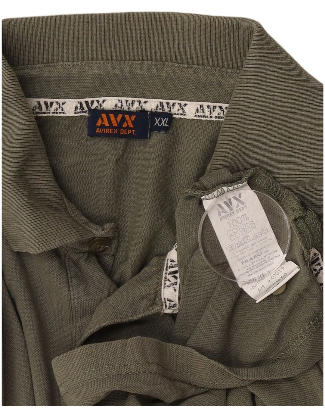 Camisa polo masculina Avirex 2XL algodão cáqui