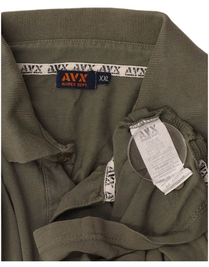 Camisa polo masculina Avirex 2XL algodão cáqui