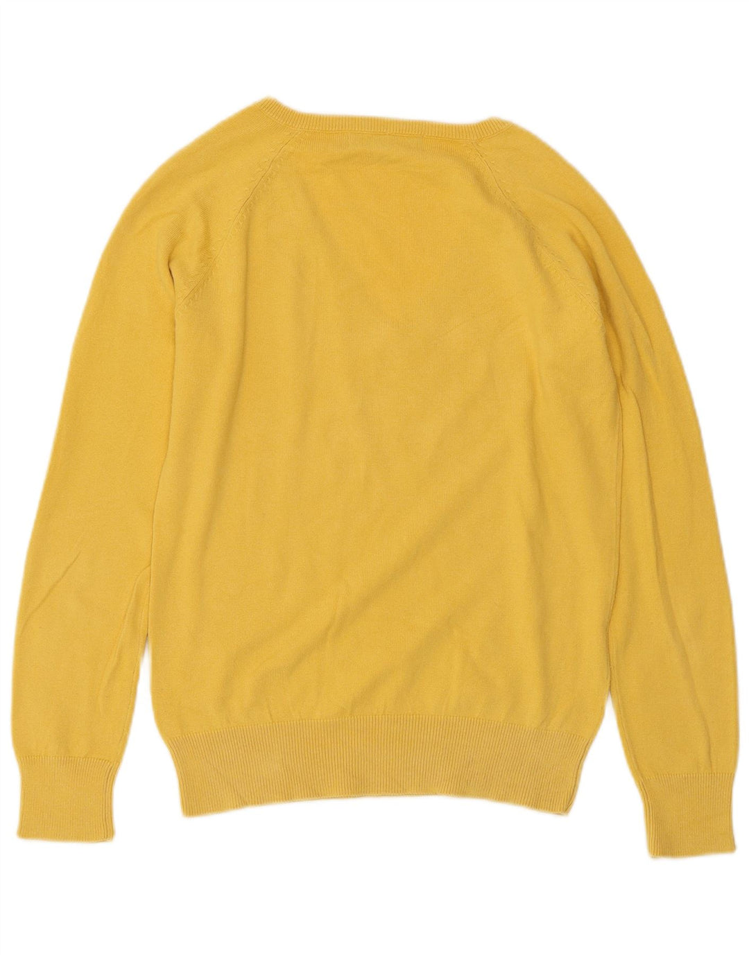 Suéter feminino ZARA com decote em V Reino Unido 14 grande algodão amarelo