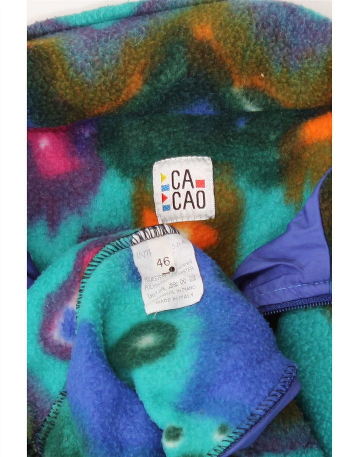 Casaco de lã masculino cacau IT 46 poliéster geométrico multicolorido pequeno