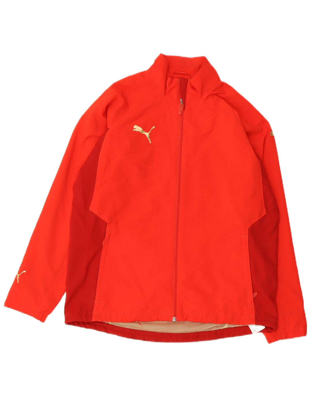 PUMA Boys Tracksuit Top Jacket 13-14 Anos Vermelho Colorblock Poliéster