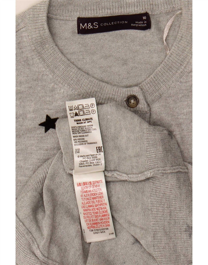 Suéter cardigã feminino Marks & Spencer Reino Unido 10 pequeno cinza