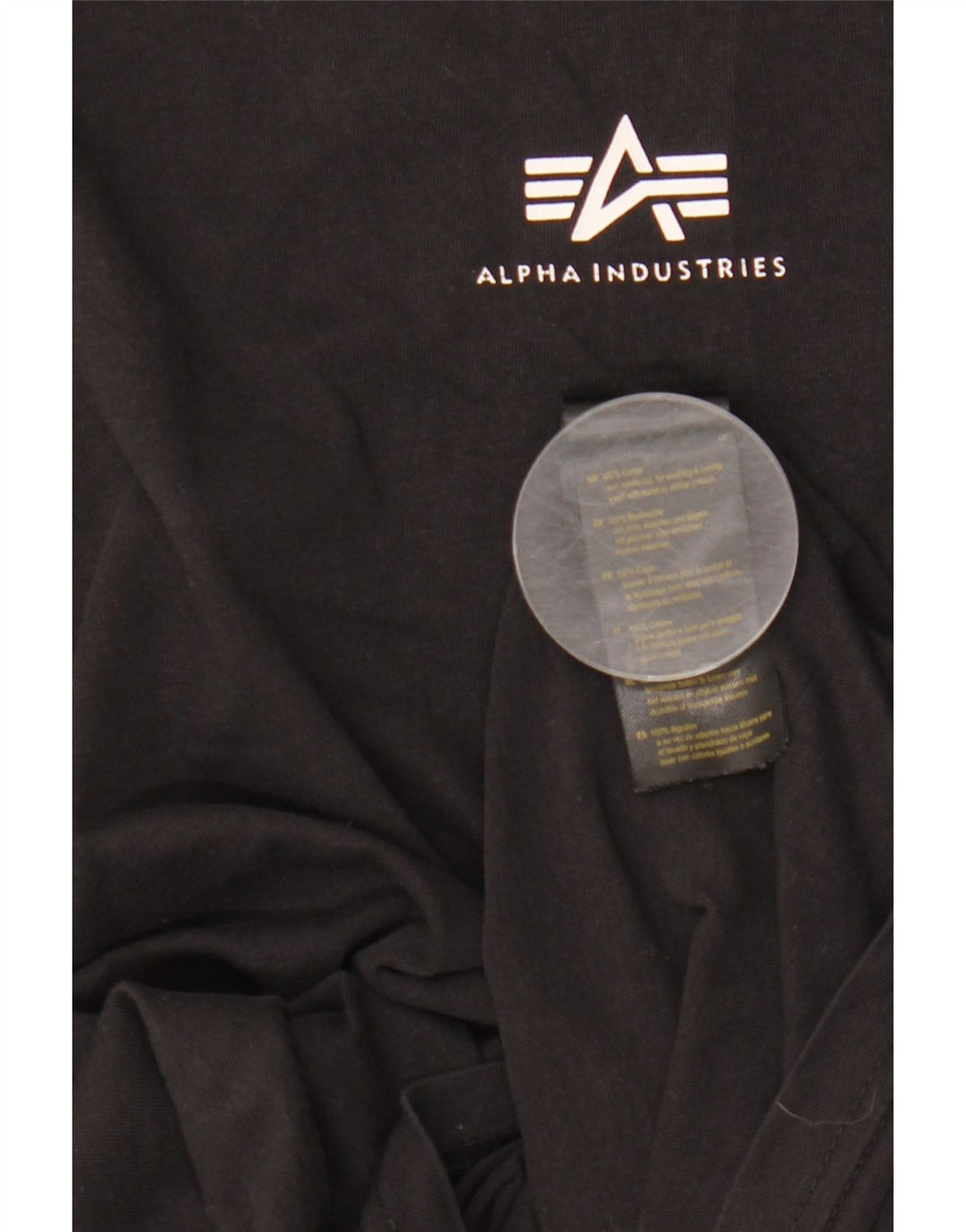 Camiseta masculina Alpha Industries Top médio algodão preto